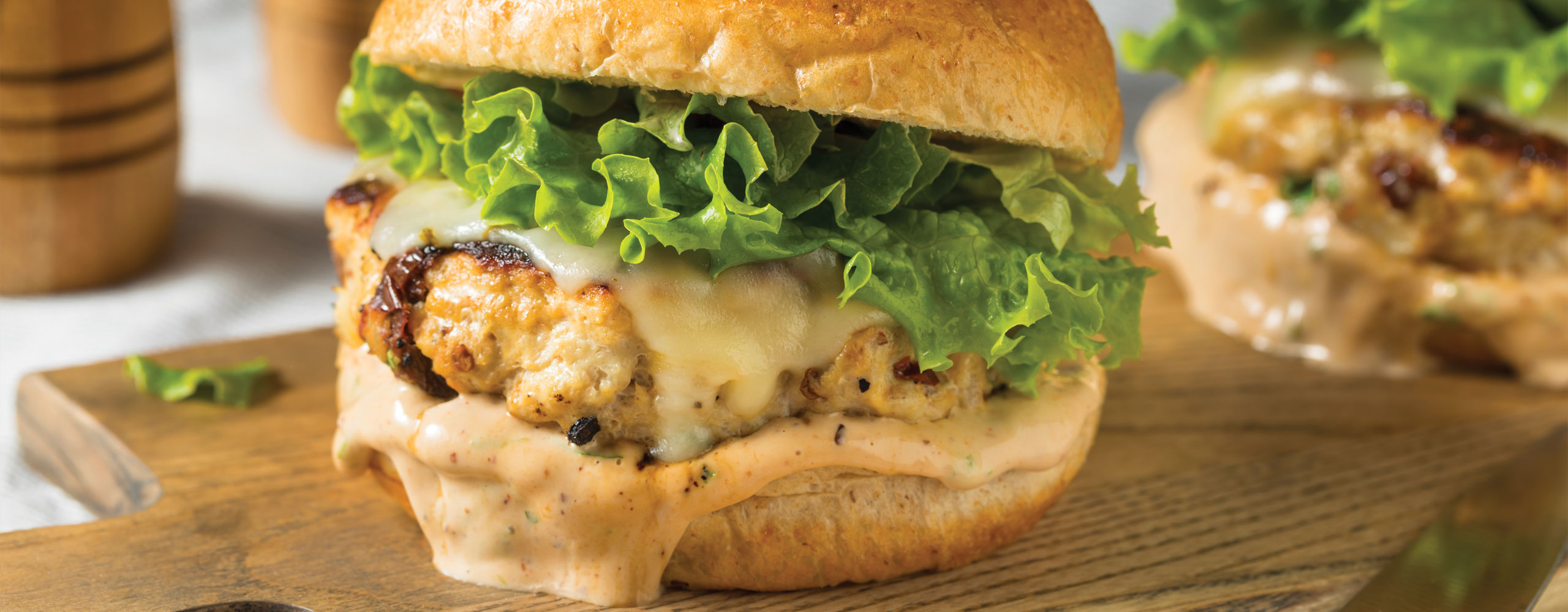 Hamburger di pollo e formaggio