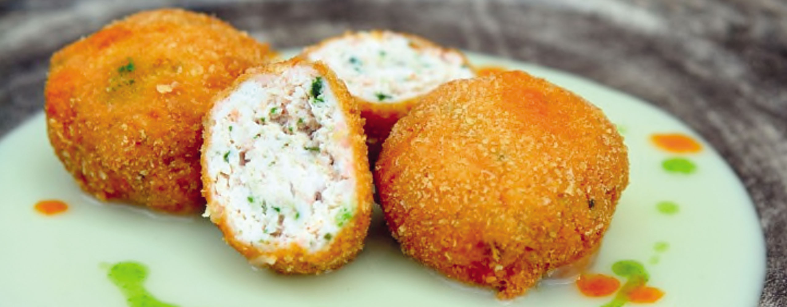 polpette di pollo e gamberi