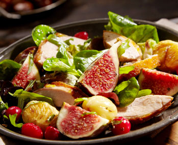 insalata di fagiano arrosto castagne e fichi